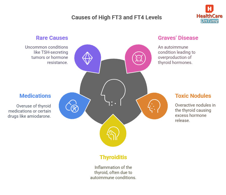 Causes of High FT3 and FT4 infographic