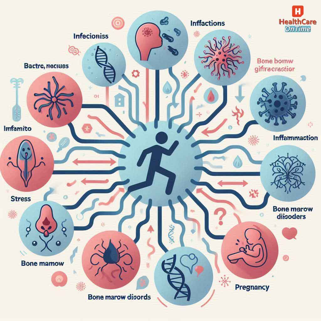 Causes of Leukocytosis infographic