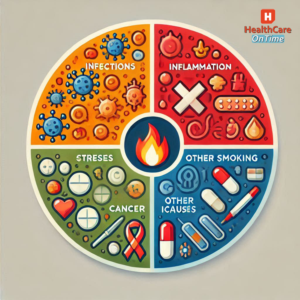 General Causes of High WBC Count infographic