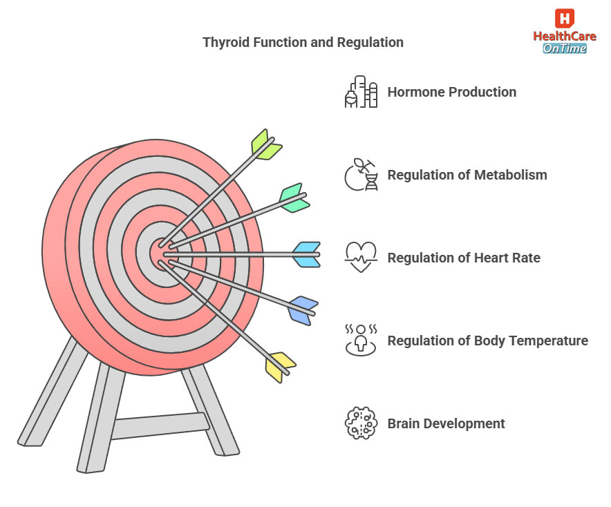 thyroid function and regulation infographic